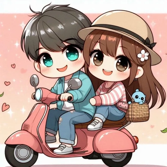 Xem ngay hình cặp đôi chibi cute siêu lãng mạn