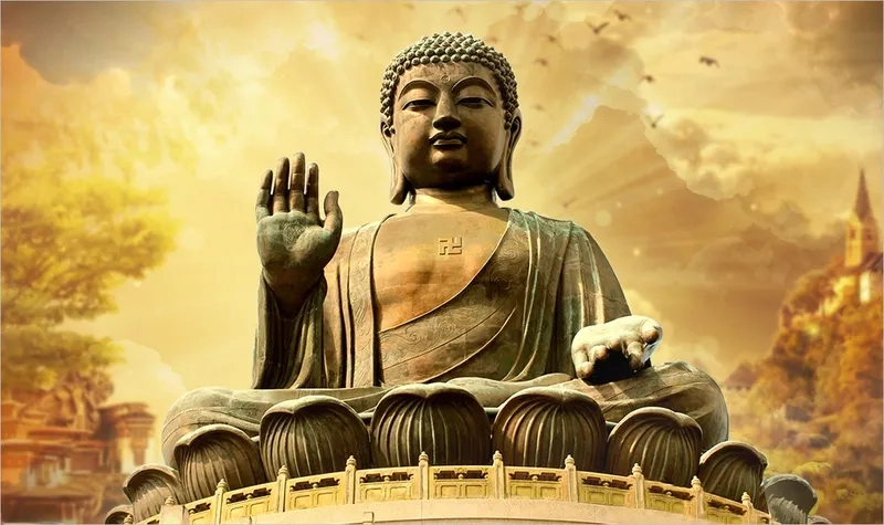 Tải ngay hình ảnh phật a di đà đẹp 3d an nhiên và thanh tịnh