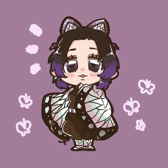 Chibi Shinobu với nụ cười rạng rỡ đầy thu hút