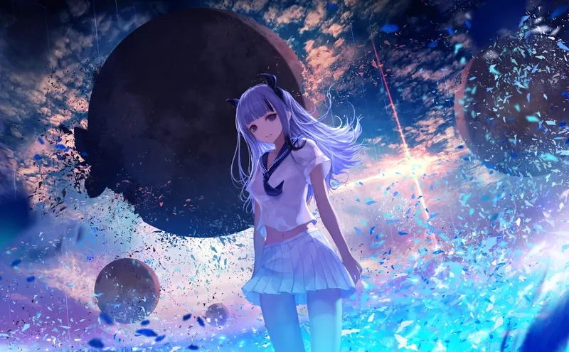 Bộ ảnh nền máy tính anime phong cảnh mang đến không gian đầy màu sắc và nghệ thuật