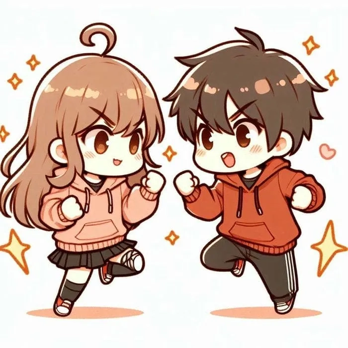 Hình anime cặp đôi ngầu với thần thái đầy cuốn hút