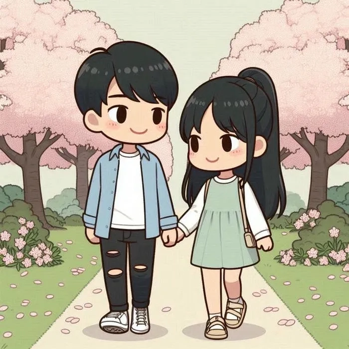 Anime cặp đôi cute đầy ngọt ngào với khoảnh khắc lãng mạn