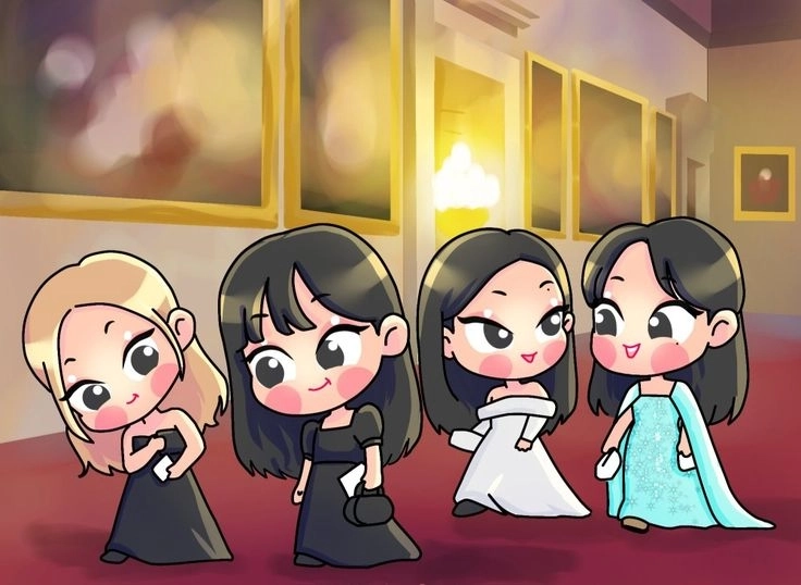 Cài ngay hình nền cute blackpink chibi lung linh dễ thương