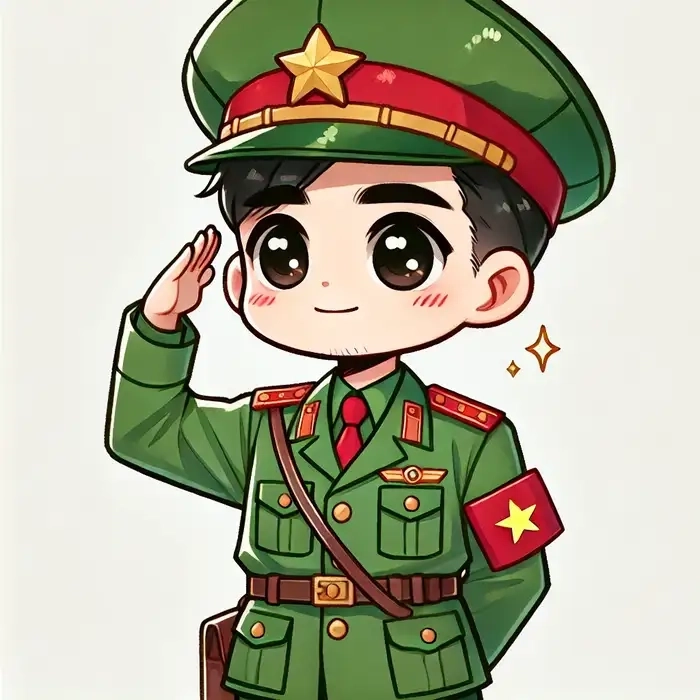 Thêm màu sắc yêu nước với hình ảnh chú bộ đội chibi