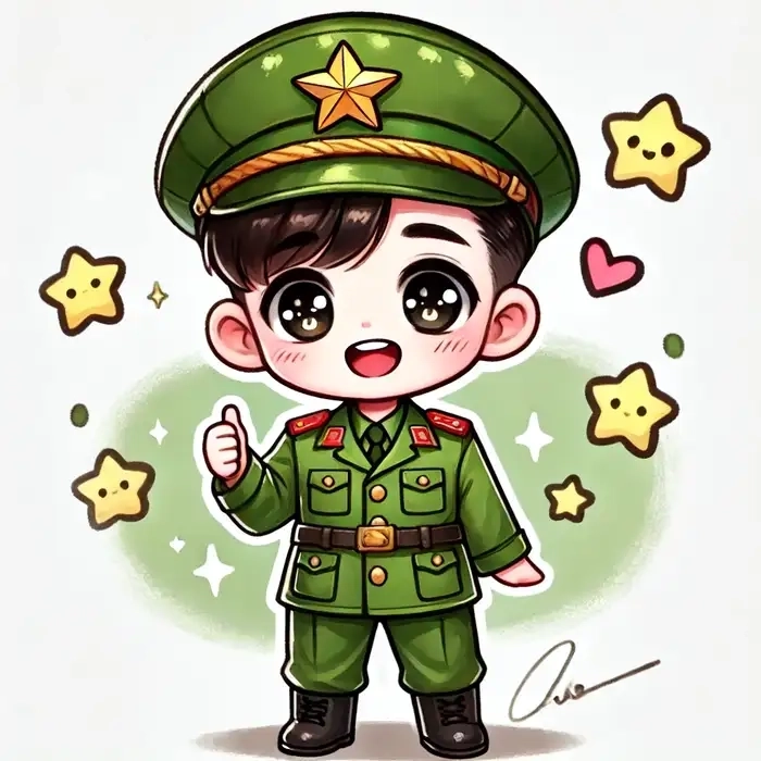Hướng dẫn vẽ chú bộ đội chibi siêu dễ cho người mới