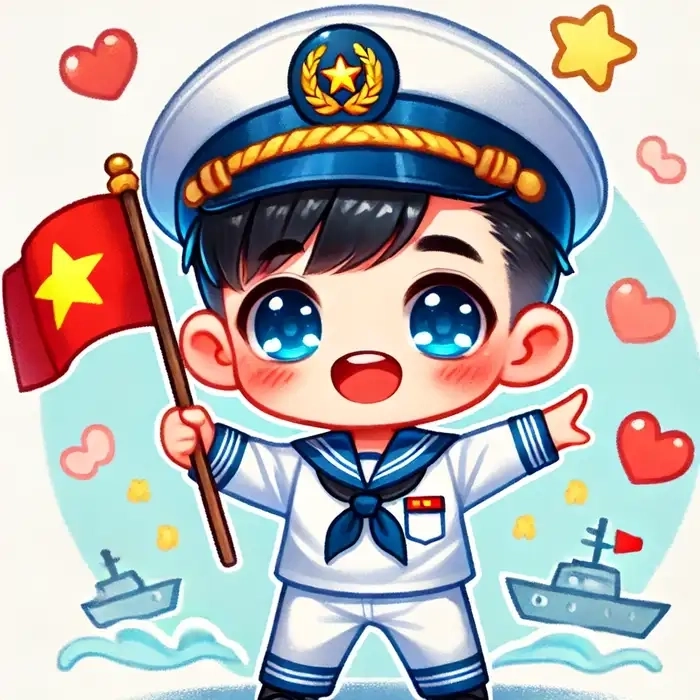 Tải ngay mẫu vẽ chú bộ đội chibi đầy màu sắc tươi vui