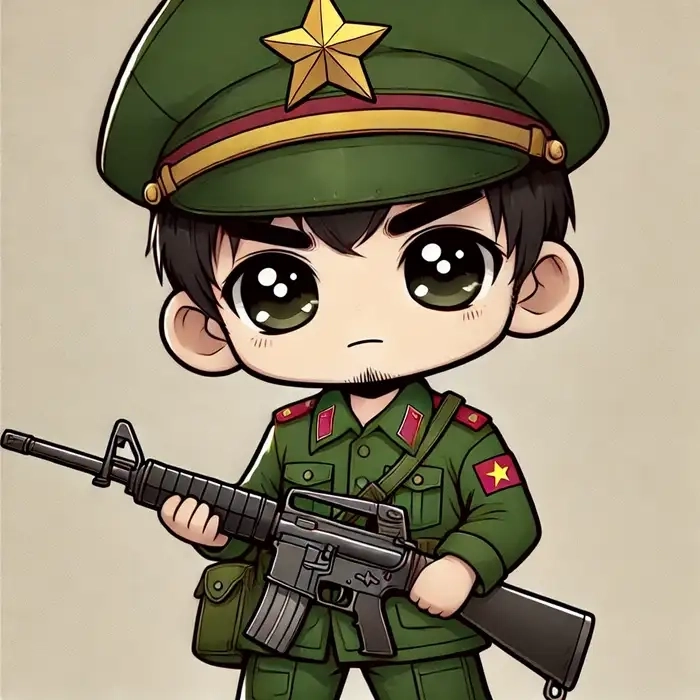 Khám phá bộ ảnh chibi bộ đội việt nam cực chất