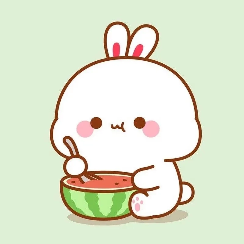 Thỏ chibi cute ngọt ngào khiến ai nhìn cũng phải tan chảy