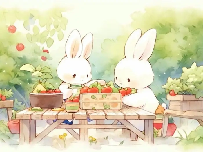 Sticker sticker chibi vẽ con thỏ cute đáng yêu trang trí siêu xinh