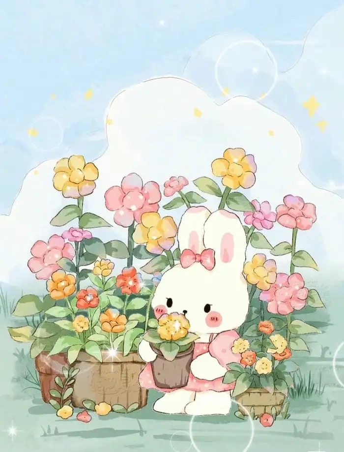 Hello kitty thỏ cute hình chibi cực kỳ đáng yêu không thể rời mắt