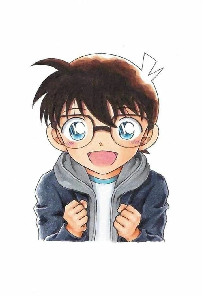 Hình vẽ conan chibi sinh động đầy cảm xúc