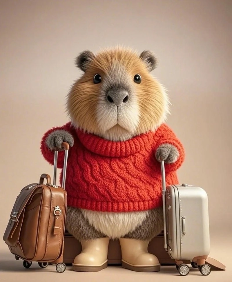 Ngắm nhìn hình ảnh nền capybara chibi cute đầy màu sắc ngọt ngào
