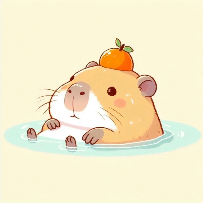 Phong cách tối giản cùng capybara chibi đơn giản mà vẫn siêu cute