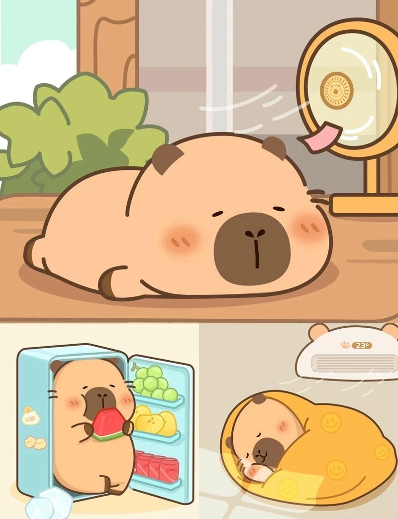 Đắm chìm trong bộ chibi ảnh capybara chibi đáng yêu đến lịm tim