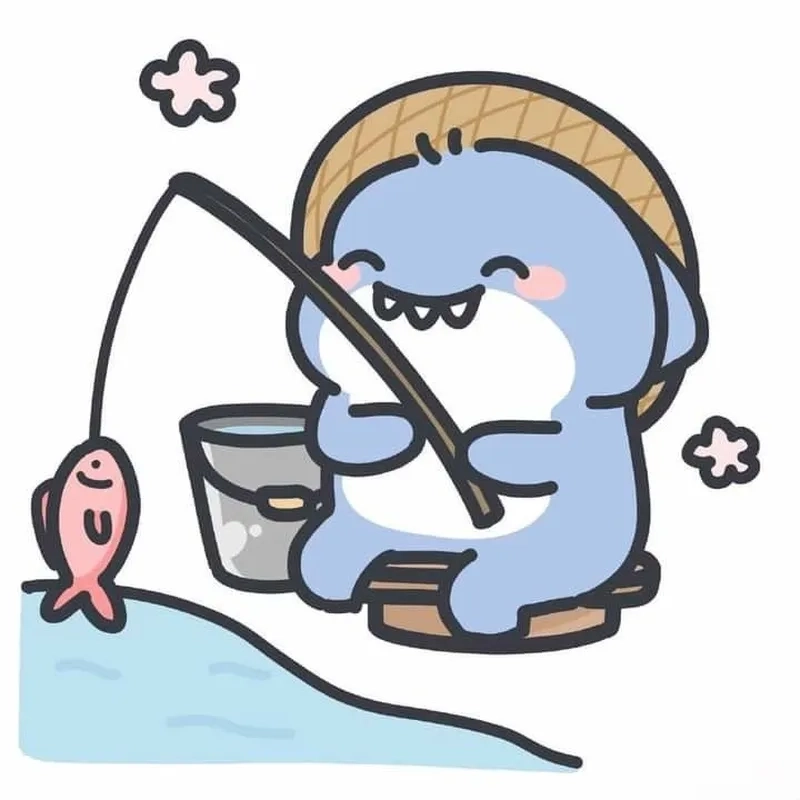 Tải ngay hình nền cá mập chibi cute cho điện thoại