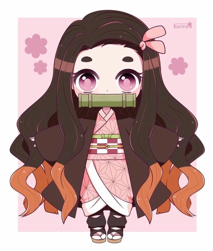 Tải nezuko chibi cute tranh tô màu anime cute siêu dễ thương
