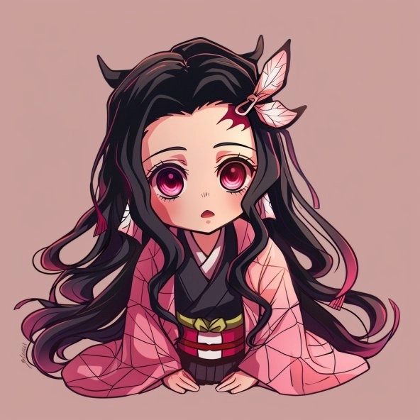Nezuko chibi cute đơn giản dễ vẽ dễ thương không tưởng