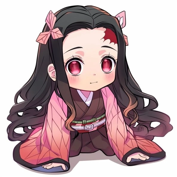 Thử tài vẽ nezuko chibi cute cực đơn giản ai cũng làm được