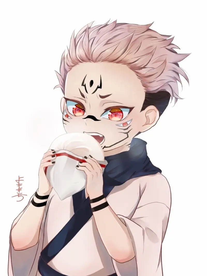 Tạo hình Sukuna chibi cute siêu dễ thương khiến fan mê mẩn