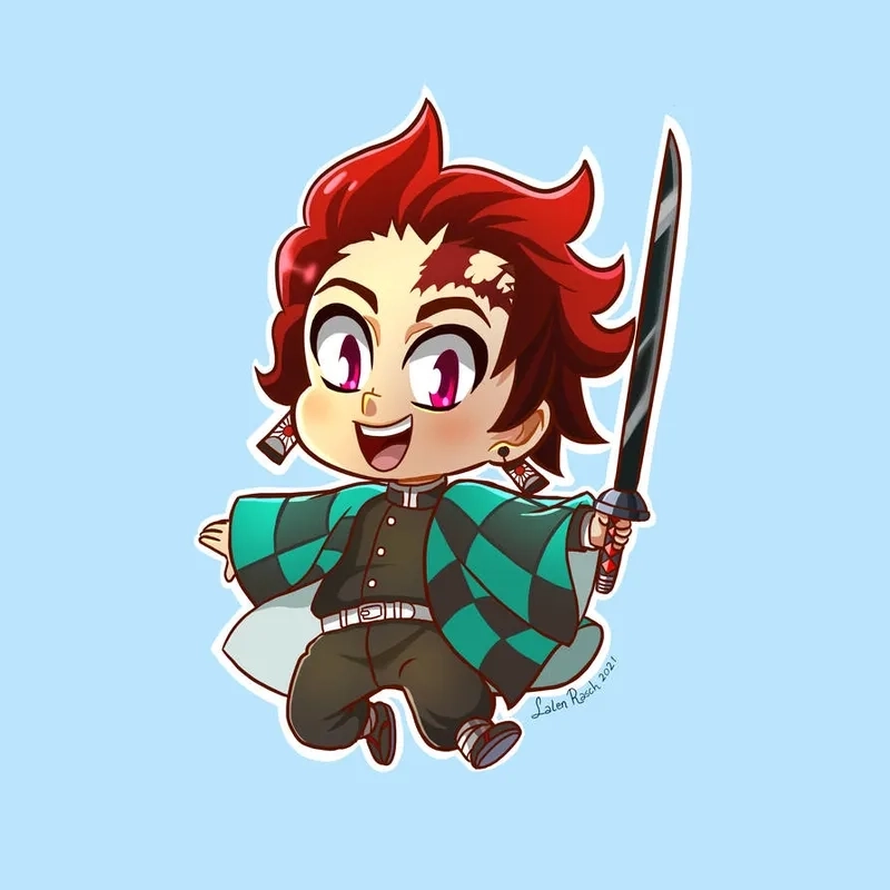 Kết hợp hoàn hảo giữa Rengoku x Tanjiro chibi đầy cảm xúc