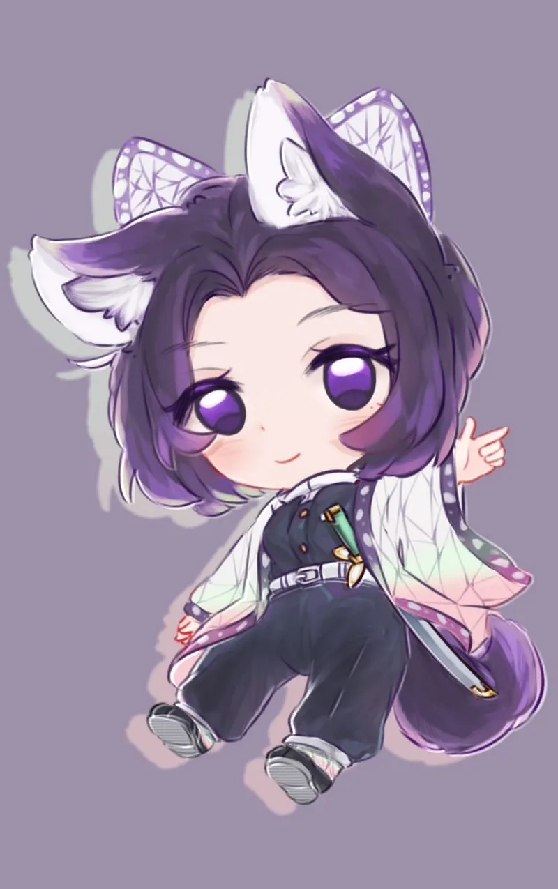 Tự tay vẽ Shinobu chibi cute với phong cách dễ thương độc đáo