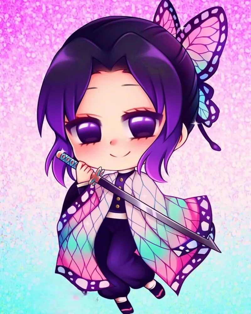 Cặp đôi Shinobu Giyuu chibi dễ thương làm tim tan chảy